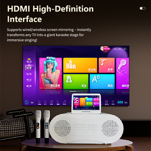 Máquina de Karaoke Profesional con WiFi y Pantalla Táctil Sistema <span class=keywords><strong>Jukebox</strong></span> KTV Altavoz Portátil con 2 Micrófonos Inalámbricos para Fiestas Familiares - Product Image 5