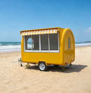 Remorque mobile de bar <span class=keywords><strong>à</strong></span> boissons personnalisée pour mariage, en acier inoxydable, avec compartiments isolés, résistante <span class=keywords><strong>à</strong></span> la rouille, pour frites - Product Image 1