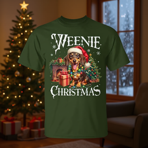 T-shirt de Noël Teckel pour adulte, petit format, manches courtes, humoristique, col rond, en polyester - Product Image 3