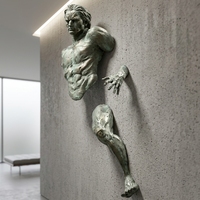 Sculpture d'art métallique, La lutte intérieure - Œuvre d'art modulaire en bronze exprimant la liberté contre le confinement, Sculpture en bronze