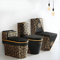 WC en céramique monobloc populaire, cuvette de toilette en porcelaine pour salle de bain