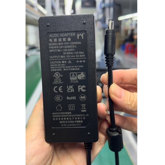YHYadapter AC 100-240V to DC12V 5A 60W Universal Desktop Power Supply Switching Power Adapter