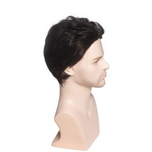 Nueva fábrica barata al por mayor de aspecto joven natural corto rizado flecos flequillo vieja peluca <span class=keywords><strong>para</strong></span> hombre - Product Image 3