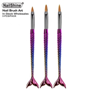 Juego de 3 unid/set de pinceles de Gel <span class=keywords><strong>para</strong></span> uñas, delineador de uñas Nail Art con cambio de Color personalizado, 7/9/11mm - Product Image 1