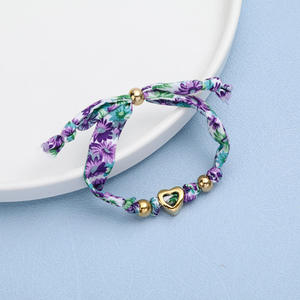 Gelang pesona bentuk hati dari baja anti karat berlapis emas 18K, buatan tangan, berbahan kain, gaya bohemian, untuk wanita & pria, cocok untuk acara ulang tahun. - Product Image 5