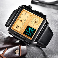 611 8145 Neues Design Shenzhen Herrenuhr Hochwertiges Echtlederarmband Wasserdicht Multifunktional Vorrätig Reise-Armbanduhr