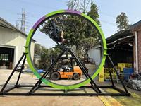 LeTeng LT-605, équipement de divertissement extérieur rotatif à 360 degrés en acier, sans moteur, capacité de 500 kg, hauteur de 5,8 m, 2 passagers