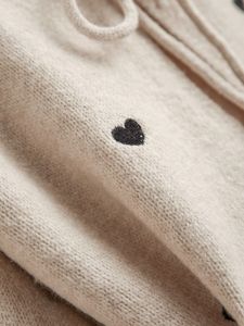 <span class=keywords><strong>Cardigan</strong></span> en tricot respirant pour femme, 100% polyester, col en V, motif cœur, avec un joli nœud simple, attaches douces, style décontracté - Product Image 6