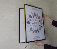 Boîte à lumière rectangulaire décorative en aluminium et acrylique pour affiche de film, avec bande LED, pour signalétique de cinéma