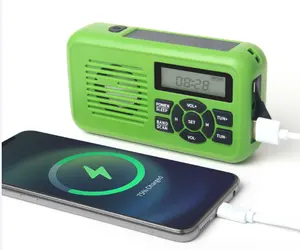 HS-2968 High Quality outdoor emergency radio hand crank solar flashlight Dynamo Torch Crank Radio