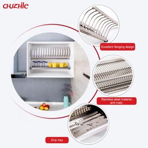 منظم خزانة مطبخ وحامل أكواب، رف تصريف أطباق من طبقتين من الفولاذ المقاوم للصدأ - Product Image 3