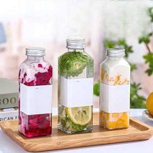 <span class=keywords><strong>Bottiglia</strong></span> in Vetro Quadrata Francese Trasparente <span class=keywords><strong>da</strong></span> 6oz 8oz 10oz 12oz 16oz 180ml 250ml 300ml 350ml 500ml per Succhi di Frutta con Tappo a Vite - Product Image 5