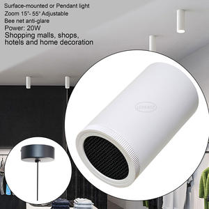 LEDEAST DLS56A Diamètre 75mm Cylindrique 15-55D Zoom Spot Light Anti-éblouissement 3000k 20W pour Magasin de Vêtements Plafonnier <span class=keywords><strong>LED</strong></span> - Product Image 1