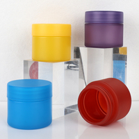 Bocaux en verre colorés de 2oz 4oz avec couvercles Pot de décrochage Bouteille en verre noir mat givré à fleurs résistant aux odeurs résistant aux enfants foncé