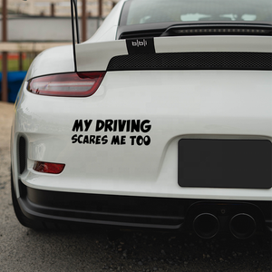 My Driving สติ๊กเกอร์ติดรถ Scares Me Too,สติกเกอร์ไวนิลสำหรับตกแต่งประตูหน้าต่างตัวรถ - Product Image 5