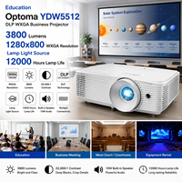 Proyector Empresarial Optoma YDW5512 DLP WXGA para Salas de Capacitación, 3800 Lúmenes, con Soporte para Blu-ray 3D y Fuente de Luz de Lámpara