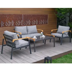 Restaurant Hotel Living Room Aluminum Outdoor Conversation Sofa Set