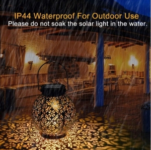 Năng lượng mặt trời Powered rèn sắt vườn đèn lồng tay rỗng Thiết kế pin nhựa sao lưu ngoài trời cỏ cảnh quan chiếu đèn - Product Image 6