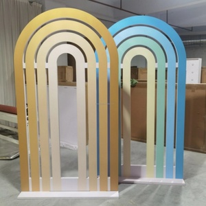 New Design Rainbow Acrylic Wedding <b>Backdrop</b> <b>Stand</b> Colorful PP Material Cutting Processing Service - Product Image 3