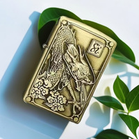 Briquet Créatif Personnalisé avec Relief Dragon 3D, Cadeau d'Affaires, Briquet Coupe-Vent pour Cigares et Cigarettes au Kérène