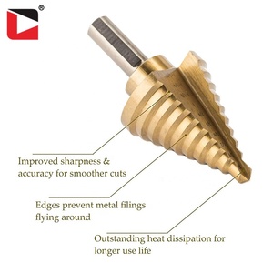 HSS 6pcs Titanium <b>Step</b> Drill Bit Set with Center - Product Image 4