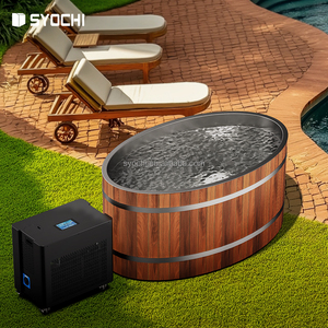 Syochi Hot Bán Ngoài Trời Spa Bồn Tắm Nước Nóng Thép Không Gỉ Màu Đỏ Gỗ Tuyết Tùng Bồn Tắm Nước Nóng Gỗ Bắn Bồn Tắm Nước Nóng Cho Bán - Product Image 4