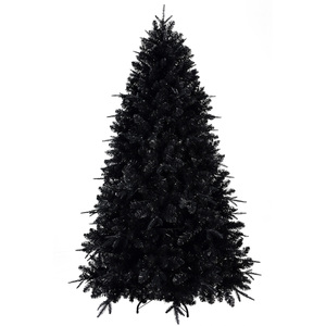 Arbre de Noël artificiel en PE et PVC noir avec jute, 3 pieds, facile à assembler, pour la décoration de la maison - Product Image 4