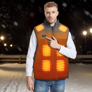  Colete Aquecido Das Mulheres Dos Homens, Revestimento De Aquecimento Elétrico Recarregável Inverno Térmica Quente Vest USB Body Warmer Para A Caça De Pesca