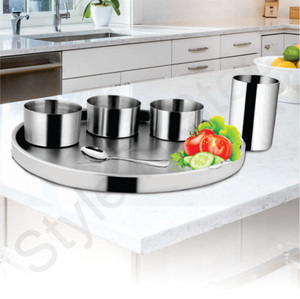 <b>Set</b> of <b>6</b> Pcs Stainless Steel <b>Dinnerware</b> Metal <b>Dinnerware</b> <b>Sets</b> <b>for</b> Daily Use and Dinner Serving Elegant <b>6</b> Pcs Dinner <b>Set</b> - Product Image 1