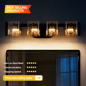 Lámpara de Espejo LED para Baño, Estilo Nórdico, 4 Cabezas, Aplique de Pared, Luces de Cristal para Baño - Product Image 2