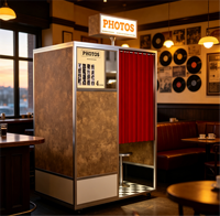 Photo Booth Kayu Desain Retro Layar Sentuh Printer Ukuran Kustom Lengkap untuk Sewa Pernikahan Photo Booth Kayu Dengan Printer