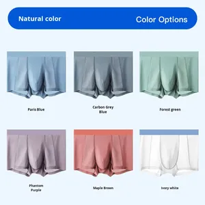 Ice Silk Knitted Mesh Antibacterial Seamless Men's Underwear Thin Comfortable Breathable Mid-Rise <b>Boxer</b> Shorts with Waist Logo - Product Image 4