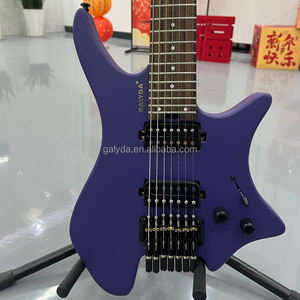 Guitare électrique sans tête à 7 cordes personnalisée en usine - corps en peuplier, touche en palissandre, avec sacs et sangle de guitare - Product Image 4