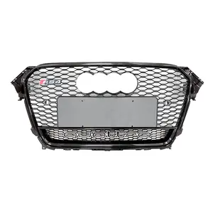 Free Shipping RS4 Front Car Grill For Audi A4 S4 B8.5 Upgrade To RS4 Style Grill With Quattro Mesh 2013 2014 2015 2016