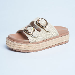 Sandales d'été pour femmes, plateforme en <span class=keywords><strong>espadrille</strong></span>, sangle réglable à double boucle, toile respirante, chaussures de plage - Product Image 2