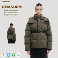 Veste en duvet d'hiver personnalisée pour femmes avec fonction imperméable Toile Tissu Logo Décoration Doublure en polyester Manteaux Produit