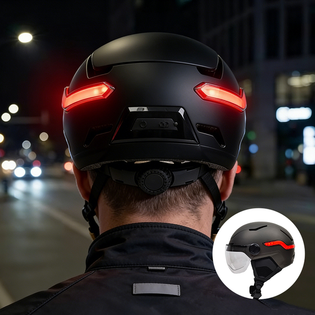 Smart Bike Helmet with Left and Right Turn signal Lights Cycling Helmet for Urban Commuting and Night Riding