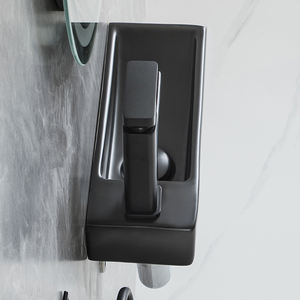 Nouveauté Noir <span class=keywords><strong>Lave</strong></span>-mains Salle de bain Céramique Rectangulaire Petit évier mural suspendu Lavabo - Product Image 3