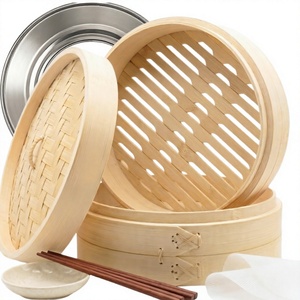 Olla de Vapor Ecológica de Acero Inoxidable de 3 Niveles para el Hogar, con Tapa de Vidrio, Bandeja de Vapor y 4 Recipientes para Vaporizar, para la Cocina Diaria - Product Image 2