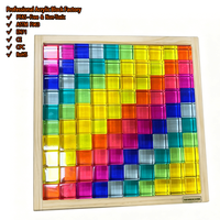 Usine de fabrication d'acrylique sur mesure, 10 couleurs, blocs cubes pour enfants, 50 pièces, ensemble de jouets éducatifs en acrylique arc-en-ciel pour enfants
