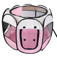 Parc de jeu octogonal pour chien, très populaire, en tissu Oxford lavable, tente pliable pour animaux de compagnie, niche de mise bas, avec plateau en plastique, maison pour chien, chenil, cage pour animaux de compagnie