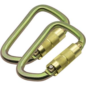 MD MD-R671 Heavy Duty Auto-Locking D-Shape Stainless Steel Gold 1-Pack Lightweight <b>Carabiner</b> 30KN=6500lbs Large Universal Use - Product Image 4