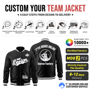 Giacca da Uomo Personalizzata OEM di Alta Qualità con Cerniera, Taglie Grandi, Stile Streetwear, Giacca Letterman, Giacca Varsity per Uomo - Product Image 2