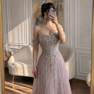 Vestido de <span class=keywords><strong>Noche</strong></span> Serene Hill LA73195A Rosa con Cuentas, Hombros Descubiertos, Corte en A, Elegante <span class=keywords><strong>para</strong></span> Bodas y Fiestas 2026 - Product Image 2