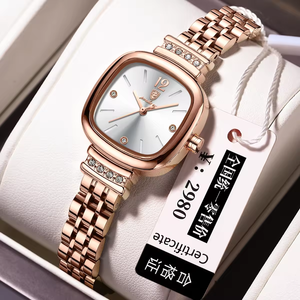 For 710 Women's Elegant Luxury Fashion Business Stainless Steel Bands Casual Square Case Glass Water Resistant Quartz <b>Watch</b> - Product Image 5
