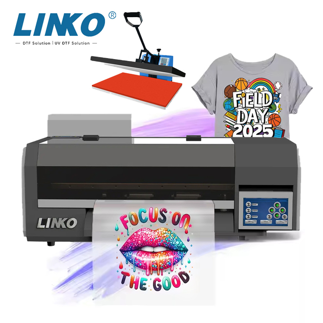 LINKO Professional A3 Size Printing Machine Double-head Garment Logo Graphic Printer XP600 30CM DTF Printer for Clothes