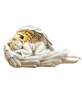 Statue d'ange en résine solaire, personnalisée, mignon, accessoires de jardin, décoration artistique, ailes d'ange, LED