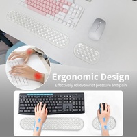 Ensemble de tapis de souris en gel de silicone transparent avec repose-poignet, couleur personnalisable et impression UV, tapis de clavier de jeu pour la maison et le bureau