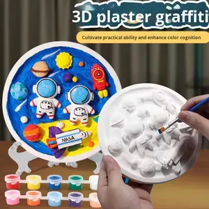 子供の手作り絵画おもちゃカラーリング3D塗装プラスチック人形白石膏落書きキット - Product Image 2