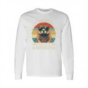 Camiseta de manga larga con estampado de mapache con gafas de sol, diseño de feliz cumpleaños de mapache, para el Día del Mapache - Product Image 2